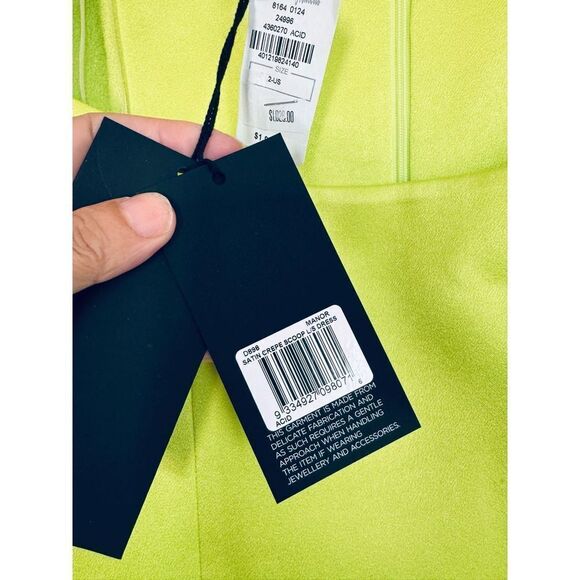 Alex Perry Manor Strong Shoulder Midi dress Acid UK6/US2 - Picture 7 of 9